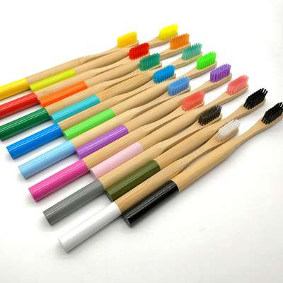 Eco-Friendly wholesale Soft Fibre Bamboo Toothbrush Biodegradable Teeth Brush